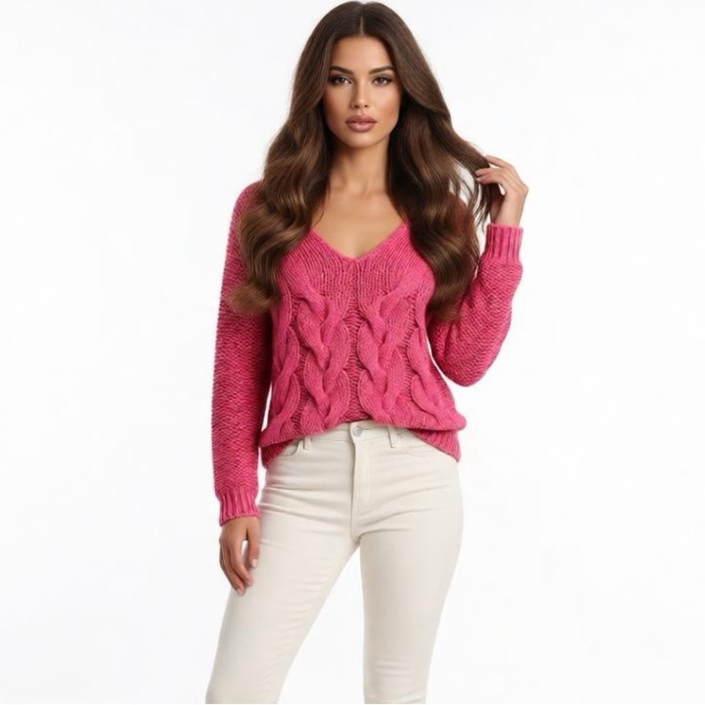 Jessica Simpson | Dusty Rose | Cable Knit Open Weave Sweater• Size M